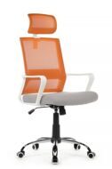 Кресло Riva Chair Mint RCH 1029HW Белый пластик/Оранжевый