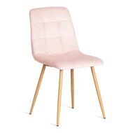 Стул CHILLY (mod.7094-1) вельвет/металл, 44,5х52,5х86см, pink (розовый) HLR39/натуральный_