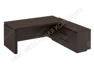 МК 136 ДА_Стол руководителя на опорной тумбе (левый/правый)_205x180x76 (ШхГхВ)
