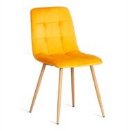 Стул CHILLY (mod.7094-1) вельвет/металл, 44,5х52,5х86см, yellow (желтый) HLR41/натуральный_